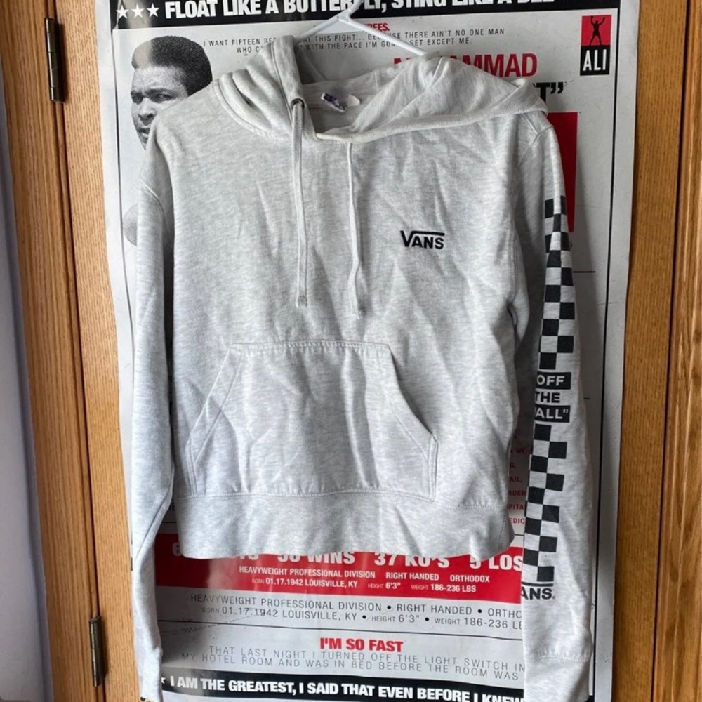 Vans cropped hoodie, gently used, gray, medium